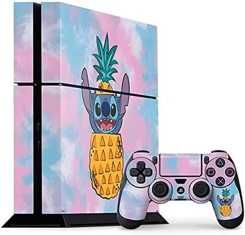 Skinit Decal Gaming Skin Compatible with PS4 Console and Controller Bundle - Officially Licensed Disney Lilo and Stitch Pineapple Stitch Design in Saudi Arabia