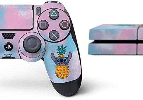 Skinit Decal Gaming Skin Compatible with PS4 Console and Controller Bundle - Officially Licensed Disney Lilo and Stitch Pineapple Stitch Design in Saudi Arabia