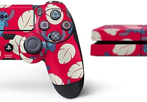 Skinit Decal Gaming Skin Compatible with PS4 Console and Controller Bundle - Officially Licensed Disney Lilo and Stitch Pineapple Stitch Design in Saudi Arabia