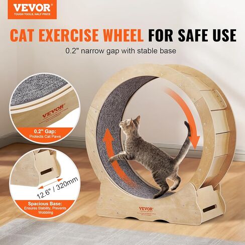VEVOR Cat Exercise Wheel for Indoor Cats, 35.8 inch Cat Treadmill Wheel Exerciser, Cat Running Wheel for Cat's Weight Loss and Health in Saudi Arabia