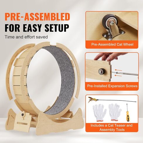 VEVOR Cat Exercise Wheel for Indoor Cats, 35.8 inch Cat Treadmill Wheel Exerciser, Cat Running Wheel for Cat's Weight Loss and Health in Saudi Arabia