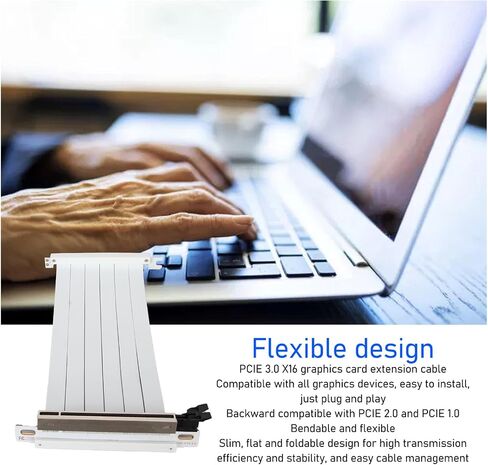 Dpofirs PCIE 3.0 X16 Graphic Card Extension Cable, 180 Degree High Speed Flexible Dual Reverse Connector GPU Graphic Card Extension Cable (30cm) in Saudi Arabia