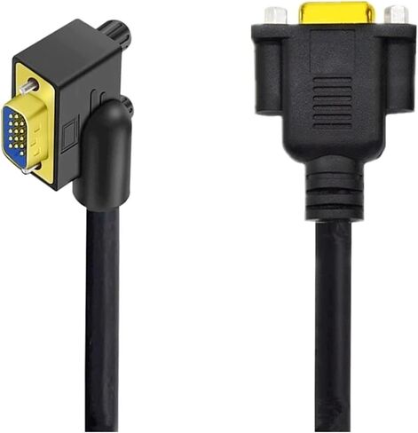 Cable Male to Male Female Extension Cable 90 Degree Up Down Left Right Angled Cord 0.5M 1M 1080P Full HD Computer Monitor TV(VGA M-F Up Angled,1.5m) in Saudi Arabia