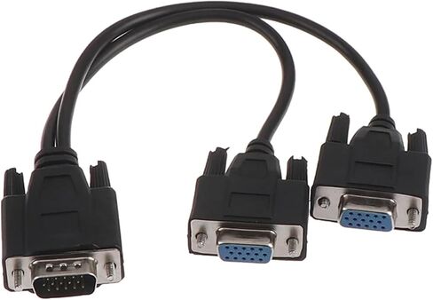 15Pin Male to 2 Svga Female Adapter Splitter Video Monitor Cable in Saudi Arabia