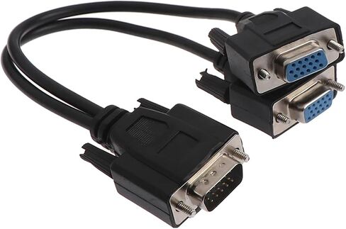 15Pin Male to 2 Svga Female Adapter Splitter Video Monitor Cable in Saudi Arabia