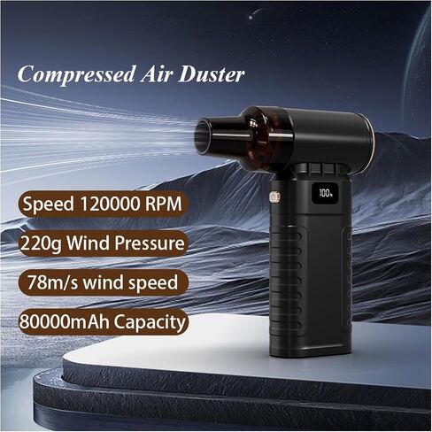 Air Air Duster-12000000 دورة في الدقيقة هواء الهواء الكهربائي ، مروحة طائرة توربو صغيرة ، منفاخ هواء قابل لإعادة الشحن ، كمبيوتر أو مروحة توربو لتنظيف الكاميرا ، تنظيف السيارات تنظيف الهواء. in Kuwait
