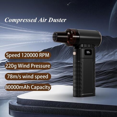 Air Air Duster-12000000 دورة في الدقيقة هواء الهواء الكهربائي ، مروحة طائرة توربو صغيرة ، منفاخ هواء قابل لإعادة الشحن ، كمبيوتر أو مروحة توربو لتنظيف الكاميرا ، تنظيف السيارات تنظيف الهواء. in Kuwait