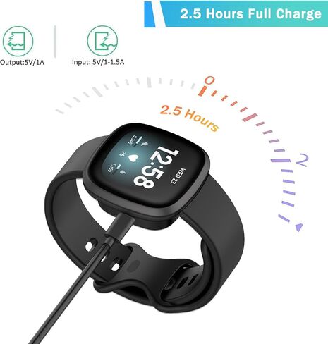 USB C Charger Adapter for Fitbit Versa 3/Versa 4/Sense/Sense 2/, Portable USB C Charging Dock for Travel Compatible with Fitbit Sense 1/2, Versa 3/4 Smartwatch Accessory in Saudi Arabia