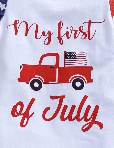 KIDLAGA 4th of July Newborn Infant Baby Boy Outfits Independence Day Short Sleeve Cotton Romper One-piece Jumpsuit in Kuwait