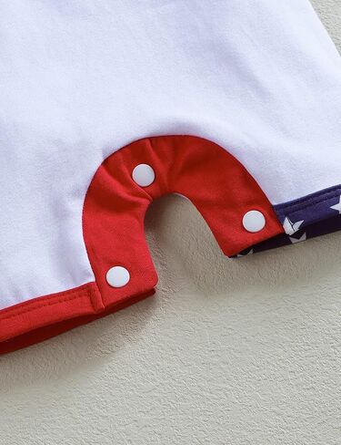 KIDLAGA 4th of July Newborn Infant Baby Boy Outfits Independence Day Short Sleeve Cotton Romper One-piece Jumpsuit in Kuwait