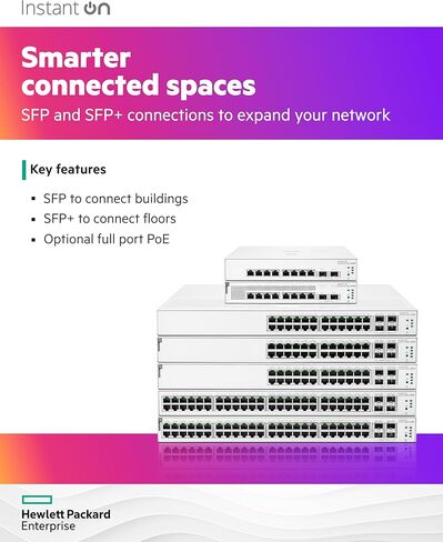 HPE Networking Instant On Switch Series 1930 24-Port Gb Smart-Managed Layer 2+ Ethernet Switch | 24x 1G | 4X SFP+ | UK Cord (JL682A#Acc) in Saudi Arabia