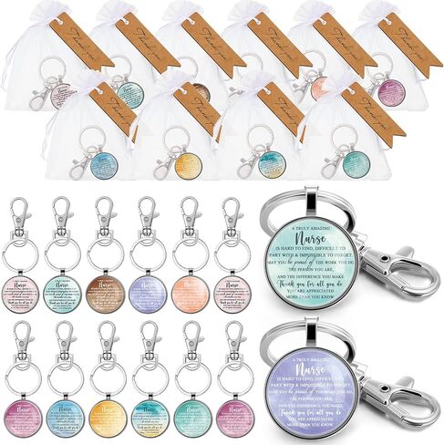 Bucherry 30 Sets Appreciation Nurse Keychains for Women with Thank You Tags Motivational Nurse Gifts in Bulk Nursing Gifts for Women Medical Assistants CNA Students Practitioner Graduation in Saudi Arabia