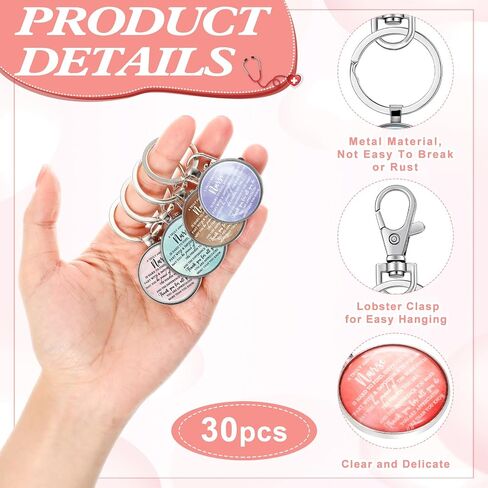 Bucherry 30 Sets Appreciation Nurse Keychains for Women with Thank You Tags Motivational Nurse Gifts in Bulk Nursing Gifts for Women Medical Assistants CNA Students Practitioner Graduation in Saudi Arabia