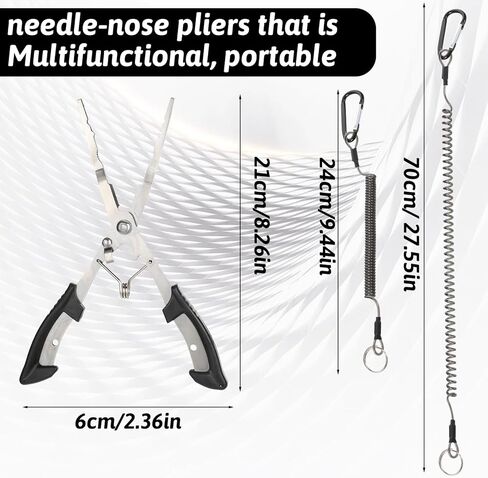 8.26 بوصة الصيد كماشة الصيد المياه المالحة ، ومزيل خطاف الصيد ، والأسماك الفولاذ المقاوم للصدأ مع الحبل وحقيبة التخزين للمياه المالحة in Kuwait