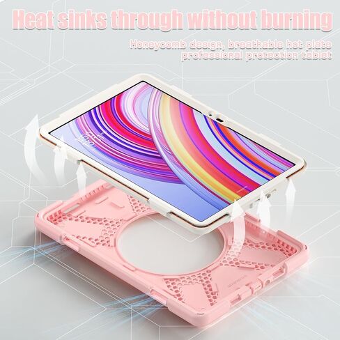 Tablet Protection Case Compatible with Xiaomi Redmi Pad Pro 12.1"/Poco Pad 12.1", Rugged TPU Shockproof Case Compatible with Kids, Multi-Function Handle Holder Rotating 3 in Saudi Arabia