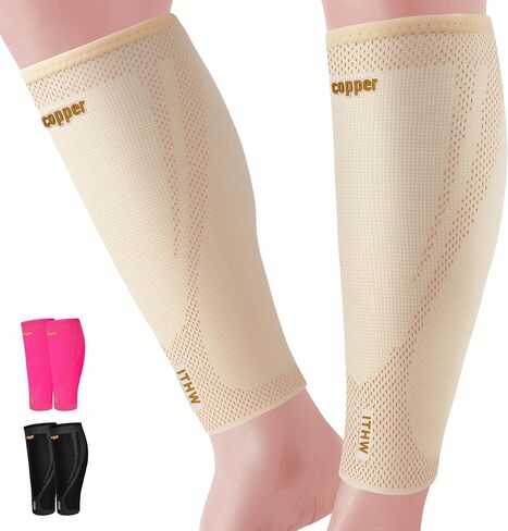 Copper Calf Compression Sleeves for Men Women, Shin Splint Relief, Grip in Saudi Arabia