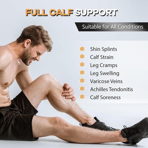 Copper Calf Compression Sleeves for Men Women, Shin Splint Relief, Grip in Saudi Arabia