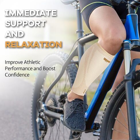 Copper Calf Compression Sleeves for Men Women, Shin Splint Relief, Grip in Saudi Arabia