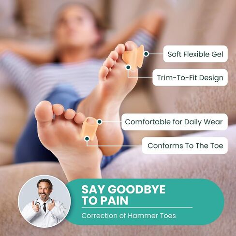 Welnove Hammertoe Corrector - Toe Straightener to Curled Toes, Broken toe, Bunion Corrector for Women and Men, Small*3 Pairs in Saudi Arabia