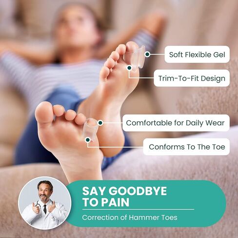 Welnove Hammertoe Corrector - Toe Straightener to Curled Toes, Broken toe, Bunion Corrector for Women and Men, Small*3 Pairs in Saudi Arabia