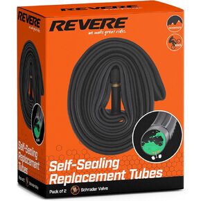 Revere Brand 2 Pack Self-Sealing Bike Inner Tubes with Puncture Sealant - Enhanced Strength for Prevention and Repair, Featuring Schrader Valve