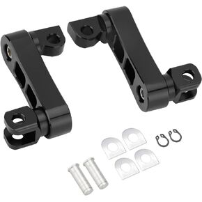 Motorcycle Male Mount Foot Peg Extensions Passenger Highway Pegs Clamp Support Brackets Adjustable Black Replacement for Harley Dyna Softail Touring Sportster Road King Street Glide Road Glide