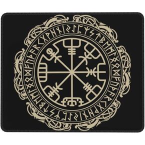 Norse Runes Mousepad, Non-Slip Rubber Base, 8" Round Mousepad for Office Laptop, Modern and Personalised.