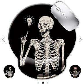 لوحة ماوس مريحة مع دعم لمسند المعصم، لوحة ماوس صغيرة سوداء على شكل جمجمة قوطية مع قاعدة مطاطية مضادة للانزلاق لتخفيف الآلام، لوحة ماوس لطيفة للألعاب لملحقات المكتب وديكور اللوازم المكتبية in Kuwait