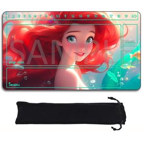 Lorcana Playmats Compatible TCG 24x14 Inches Gaming Mat, Non-Slip Rubber with Zones Play Mat and Free Storage Bag（DIS15）