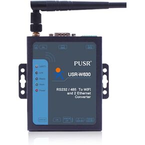 Industrial RS485 RS232 to WiFi/Ethernet Converter Serial to WiFi/WiFi to Ethernet Converter Support Modbus RTU to TCP Wired AP STA AP+STA Mode Two LAN Ports USR-W630