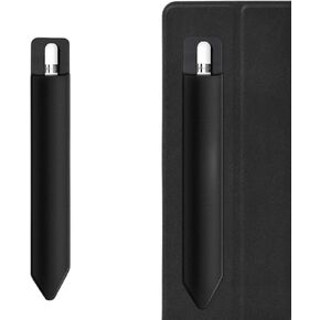 Pencil Holder Compatible with Pencil 2nd Generation and 1st Gen, [Stylus Pens Protected and Safe] Elastic Pencil Pouch Adhesive Sleeve Attached to Case for Stylus Pens (Black) - 2pc