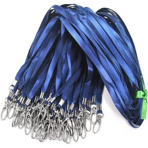 Bird Fiy Blue Lanyards 50Pcs Nylon Bulk Lanyard for Id Badges,Badge Lanyards Swivel Hooks Clips Great for Name Tags Badge (50PCS, Blue)
