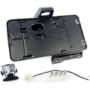 License Plate Tag Bracket with Light - Compatible with Jeep Wrangler Including Years 2009, 2010, 2011, 2012, 2013, 2014 - Replaces 68064720AA - Rear Plate Holder Frame