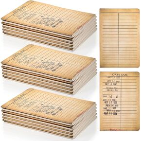 10 Pcs A5 Lined Library Card Notebook Journals Bulk 60 Pages Lined Paper Personal Librarian Notebook for Book Stores Librarians School Students Teacher Book Lovers Book Fans, 5.5 x 8.3 Inch
