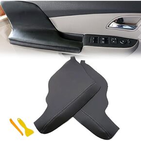 2pcs Door Panel Armrest Replacement Cover Black Leather Compatible with Honda Odyssey 2011 2012 2013 2014 2015 2016 2017