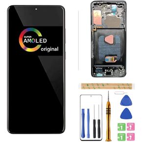 [Black with Frame]Amoled LCD for Samsung Galaxy S21Plus+ 5G G996 Digitizer Screen LCD Display Touch Assembly Replacement SM-G996 G996A G996F G996P G996R4 T U V W 6.7 inch by BITANR (Black with Frame)