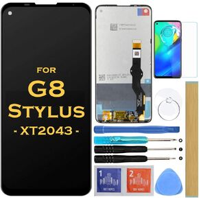مجموعة محول رقمي لشاشة LCD تعمل باللمس لهاتف Motorola Moto G8 Stylus G Stylus 2020 XT2043 XT2043-4 XT2043-7 6.4 بوصة (أسود)