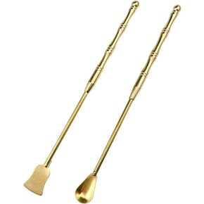 Lovelysp Incense Tool Set Incense Equipment Copper Spoon and Shovel for Incense Burner Copper Incense Spoon Incense Shovel Incense Burner Accessories -2 PCS