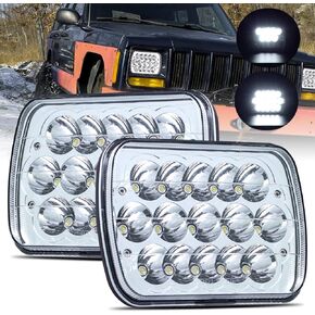 4x6 In LED Headlights DOT Approved 4PCS 45W Rectangular H4651 H4652 H4656 H4666 H4668 H6545 H4642 Hi/Low Sealed Beam Headlights for Chevy S10 Blazer Kenworth T800 W900 Truck Van SUV
