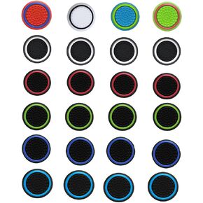 24PCS Silicone Performance Joystick Grips Analog Thumb Stick Grip Cap for PS2, PS3, PS4, PS5, Xbox One, Xbox Series X/S, Xbox 360, Switch Pro Controller (Black&Blue)