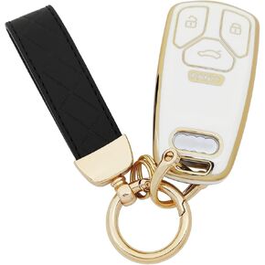 TPU Protective Key Fob Cover Case Compatible with Audi A3 A4 A5 A6 Q4 Q5 Q7 TT TTS SQ5 R8 S5 Smart Key Fob (Black) in Kuwait
