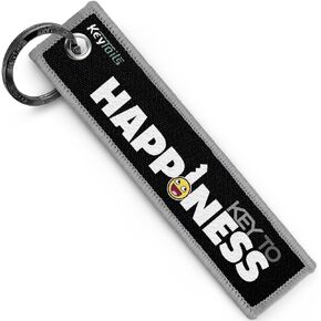 KEYTAILS Keychains, Premium Quality Key Tag for Motorcycle, Car, Scooter, ATV, UTV [Key to Happiness]