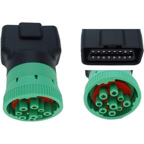 Type 2 Green 9pin J1939 Male to OBD2 Female Adapter J1939 - J1962 9pin-16pin Adapter (J1939 Type2 (Green))