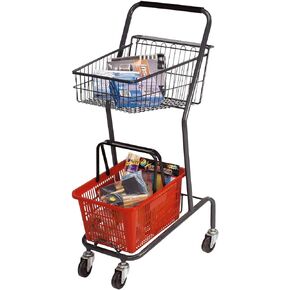 SSWBasics Mini Shopping Cart - 100 Pound Weight Capacity - Household Utility and Commercial Cart - Cart Basket is 15 1/2" and Tapers to 11 1/2" W - Great for Thrift, Retail, Pharmacy, and Home Use
