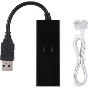 Rj11 to USB Adapter Fax Modem USB Windows 10 Abs Black USB 56K External Dial Up Voice Fax Data Modem Fit for Win7 Win8 Win10 Xp