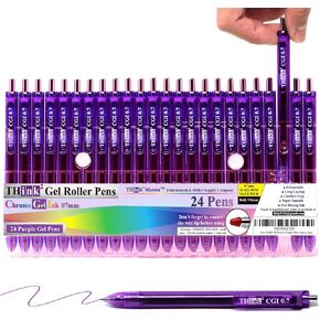 THINK2MASTER [24 Pens - Blue Ink] Think2 0.7mm CGI Retractable Gel Pens. (24 Blue) Medium Point Rollerball Pens with Smooth Quick Drying Ink. in Kuwait