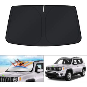 KUST Windshield Sun Shade for 2015-2024 Jeep Renegade Accessories Sunshade Window Shade Sun Visor Protector Foldable Blocks UV Rays Keep Your Car Cooler