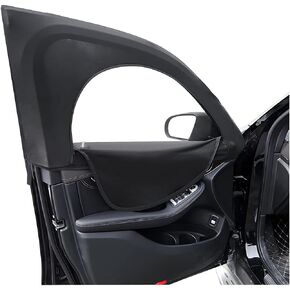 8sanlione 2Pcs Car Window Shade, Zipper Side Front Rear Sun Mesh, Breathable Sun Protection and Cover Screen for Baby Family Privacy, Universal Auto Interior Accessories (Front/33.5''×20.5'')