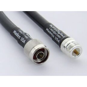 MPD Digital 400 PVC Black Superflex 50 ohm Dual Shielded CB Ham ULL RF Coaxial Antenna Extension Cable with N Male and N Female Connectors, 15FT