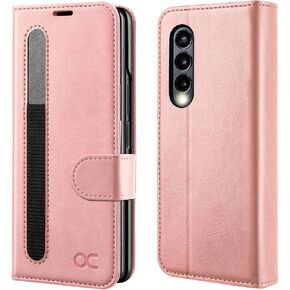 OCASE Galaxy Z Fold 3 5G Wallet Case with S Pen Holder, PU Leather Flip Folio, Card Slots, RFID Blocking, Kickstand - Black in Kuwait